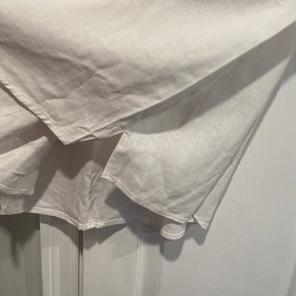 NWT Coastal Comfort Size XXL White Linen Blend Split Neck Short Sleeve Top - Picture 5 of 14